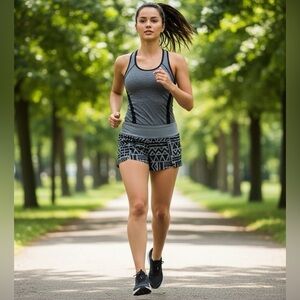 BROOKS Front Vent Pure Project 3.5 Running Shorts Black & Gray Geometric Print L